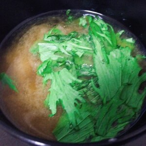 きっちり２人前 水菜と薄揚げのお味噌汁